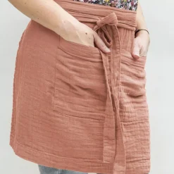 EMINZA Accessori Cucina-Grembiule con tasche garza di cotone Gaïa