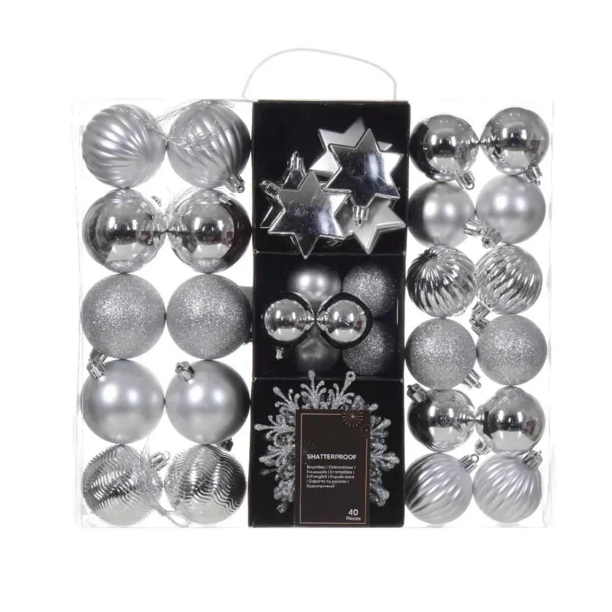 KAEMINGK Palline Di Natale-Kit di decorazione per albero di Natale (40 pezzi) Cristallo