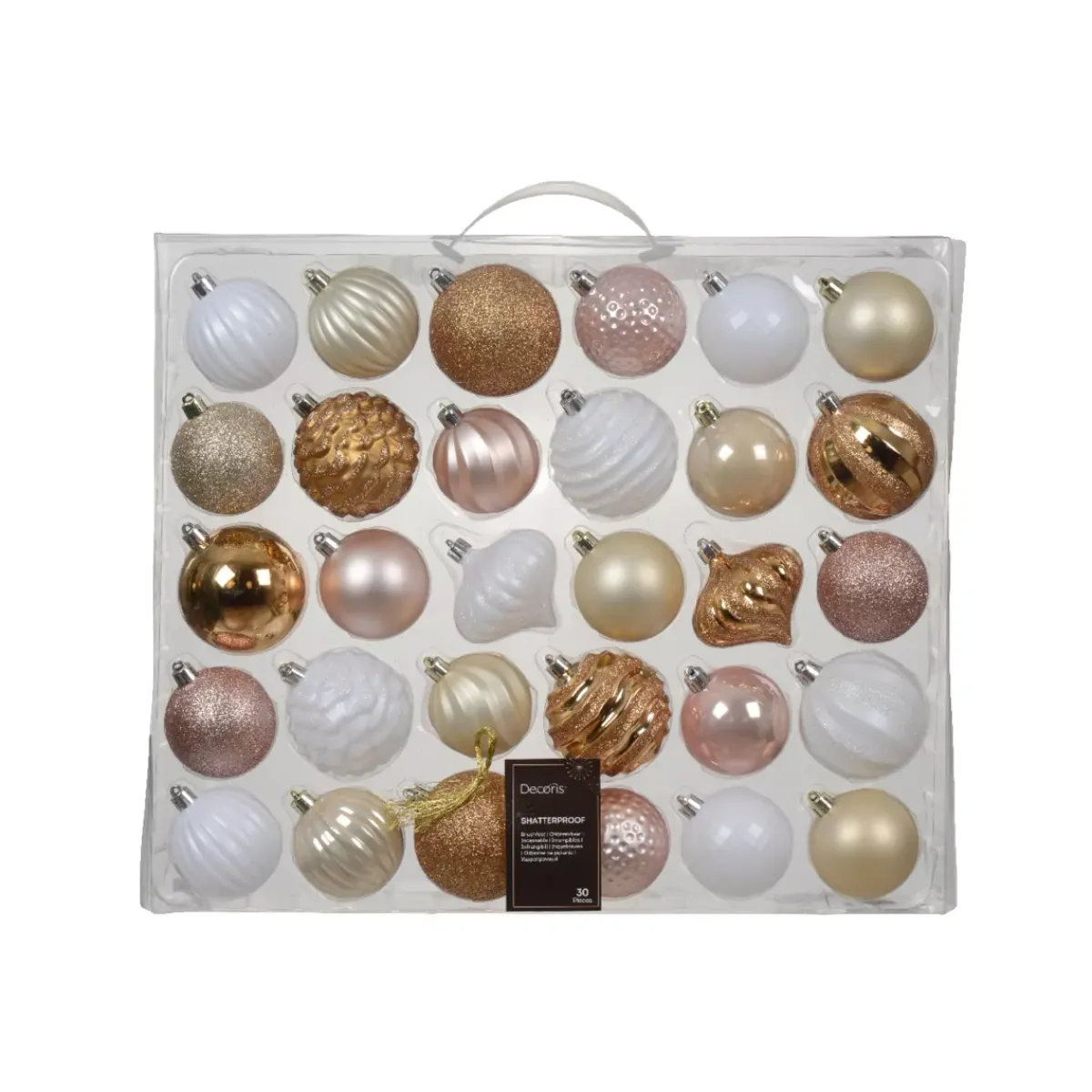 KAEMINGK Palline Di Natale-Kit di decorazione per albero di Natale Agéna Bianco, rosa e