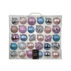 KAEMINGK Palline Di Natale-Kit di decorazione per albero di Natale Agéna , argento e rosa