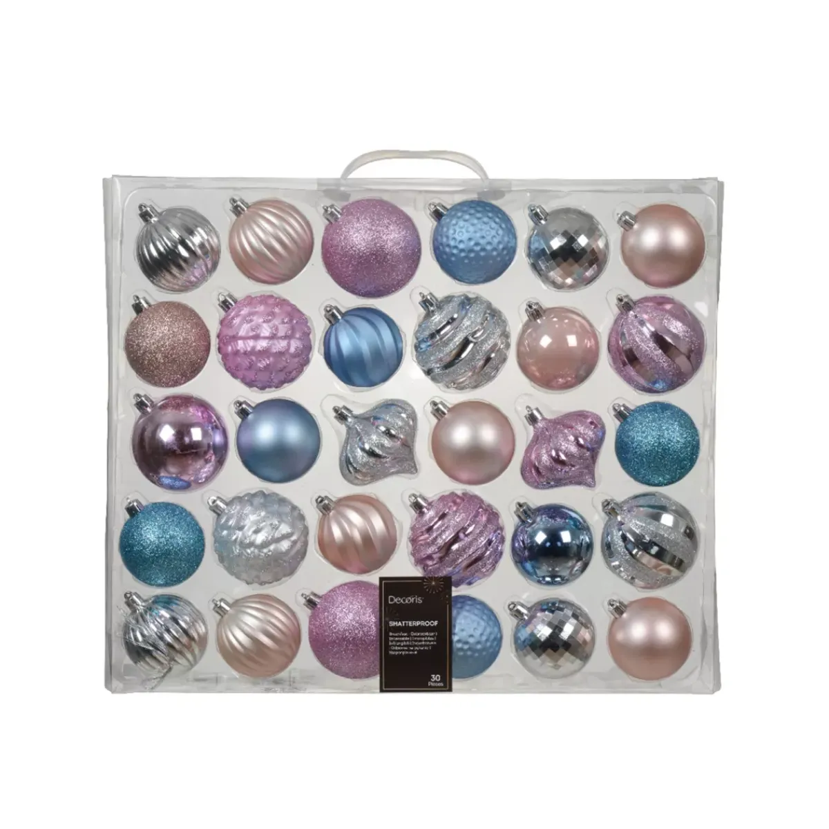 KAEMINGK Palline Di Natale-Kit di decorazione per albero di Natale Agéna , argento e rosa