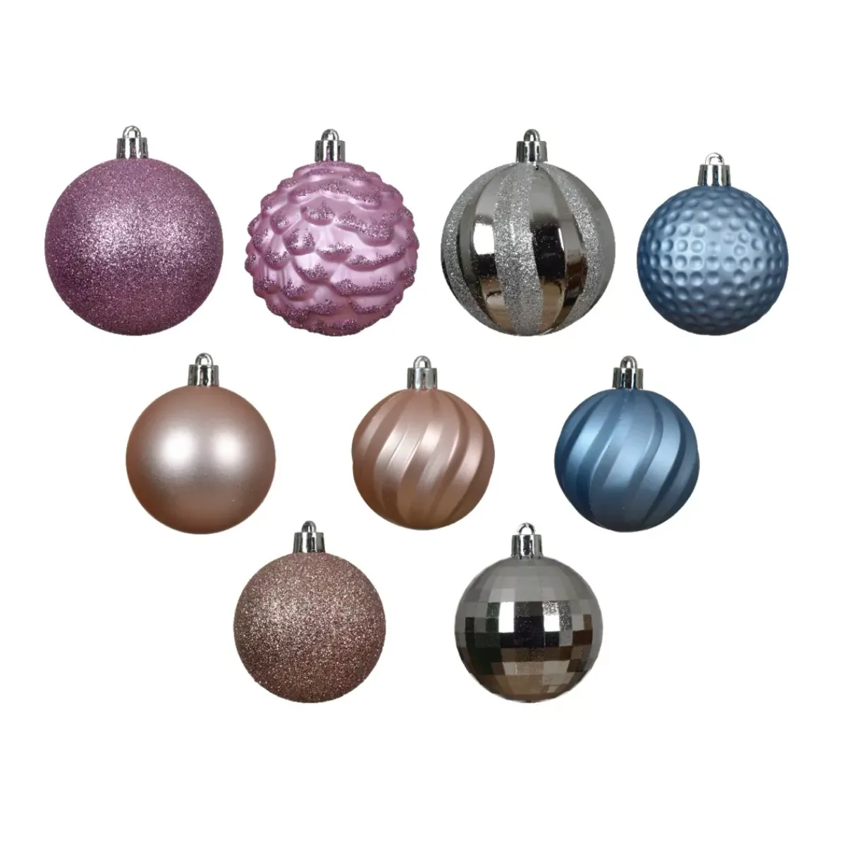 KAEMINGK Palline Di Natale-Kit di decorazione per albero di Natale Agéna , argento e rosa