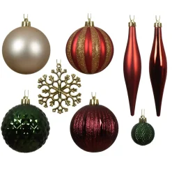 KAEMINGK Palline Di Natale-Kit di decorazione per albero di Natale Christmas rosso e oro
