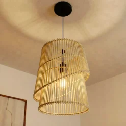 EMINZA Lampadari-Lampada a sospensione design in bambù (H36 cm) Alicante