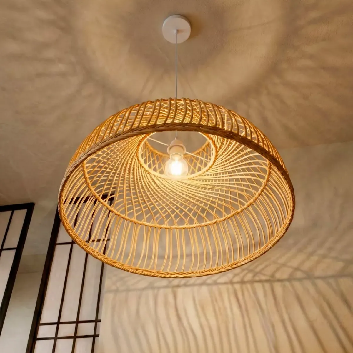 EMINZA Lampadari-Lampada a sospensione in bambù traforato (D60 cm) Riviera
