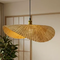EMINZA Lampadari-Lampada a sospensione in bambù inrecciato (D60 cm) Calvià