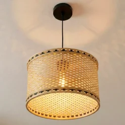 EMINZA Lampadari-Lampada a sospensione in bambù (D40 cm) Estepona Nero e