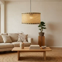 EMINZA Lampadari-Lampada a sospensione in bambù (D40 cm) Estepona Nero e