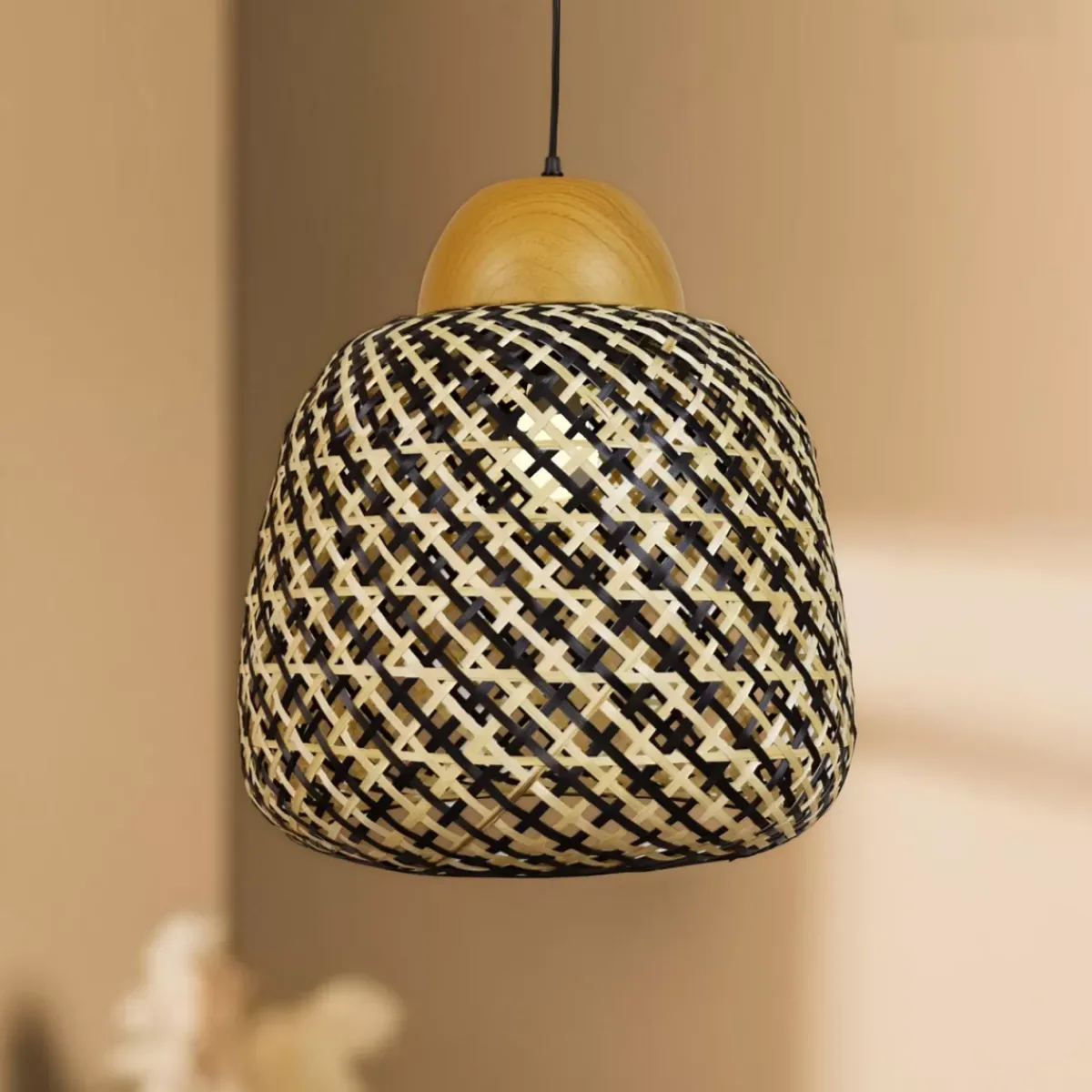 EMINZA Lampadari-Lampada a sospensione in bambù (D40 cm) Elda e naturale