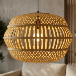 EMINZA Lampadari-Lampada a sospensione in bambù traforata (D50 cm) Manresa