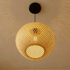EMINZA Lampadari-Lampada a sospensione rotonda in bambù (D40 cm) Kahala