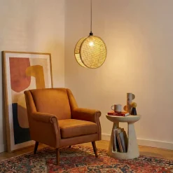 EMINZA Lampadari-Lampada a sospensione rotonda in bambù (D40 cm) Oraya