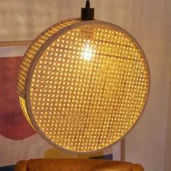 EMINZA Lampadari-Lampada a sospensione rotonda in bambù (D40 cm) Oraya