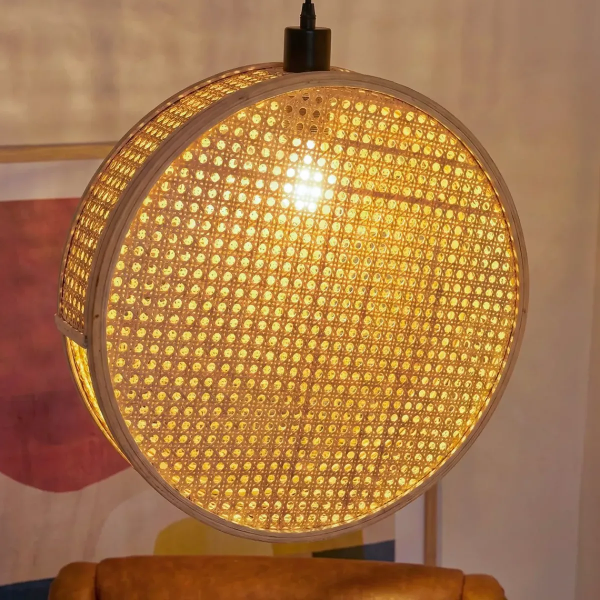 EMINZA Lampadari-Lampada a sospensione rotonda in bambù (D40 cm) Oraya