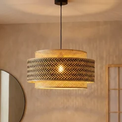 EMINZA Lampadari-Lampada a sospensione rotonda in bambù (D53 cm) Oviedo e naturale