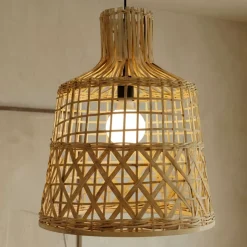 EMINZA Lampadari-Lampada a sospensione traforata in bambù (H50 cm) Pampelune