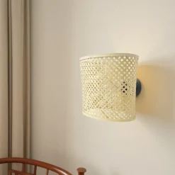 EMINZA Lampade Da Parete-Lampada da parete in bambù (H34 cm) Cadiz