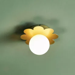OSTARIA Lampade Da Parete-Lampada da parete metallo (D15 cm) Fiore Bianco e