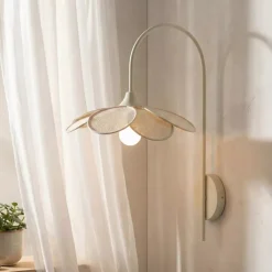 EMINZA Lampade Da Parete-Lampada da parete petalo in tessuto (H62 cm) Alava
