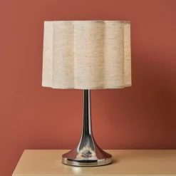 OSTARIA Lampade Da Tavolo-Lampada da tavolo in metallo e lino (H33 cm) Tulipano