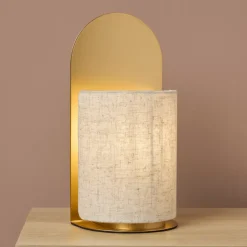 OSTARIA Lampade Da Tavolo-Lampada da tavolo in metallo e lino (H27 cm) Ornella