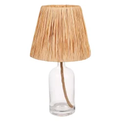 OSTARIA Lampade Da Tavolo-Lampada da tavolo in vetro e corde (H40 cm) Haddock Beige