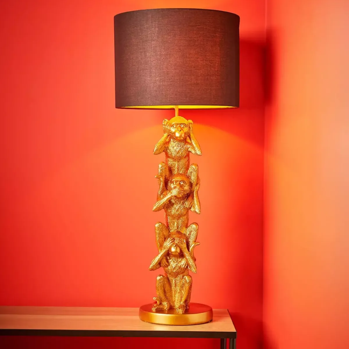 OSTARIA Lampade Da Tavolo-Lampada da tavolo metallo scimmia (H86,5 cm) Saggezza