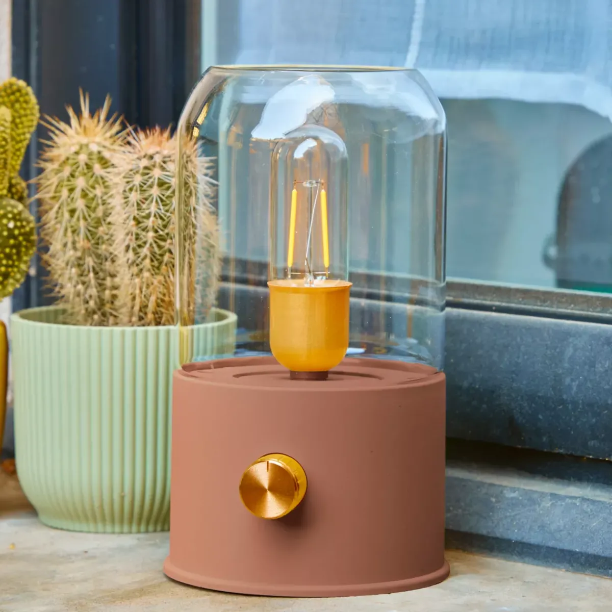 #N/A Luci Per Esterno-Lampada decorativa senza fili ricaricabile USB (H20 cm) Terracotta