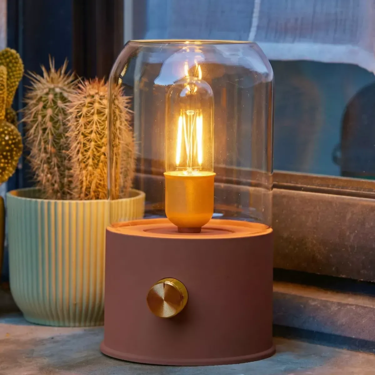 #N/A Luci Per Esterno-Lampada decorativa senza fili ricaricabile USB (H20 cm) Terracotta