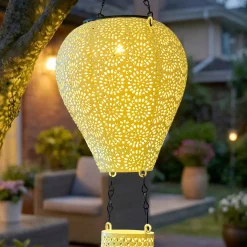 KAEMINGK Luci Per Esterno-Lampada solare a sospensione per giardino LED (H56 cm) Mongolfiera Verde