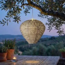 KAEMINGK Luci Per Esterno-Lampada solare da giardino sospesa (H28 cm) Lanterna traforata