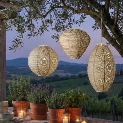 KAEMINGK Luci Per Esterno-Lampada solare da giardino sospesa (H28 cm) Lanterna traforata