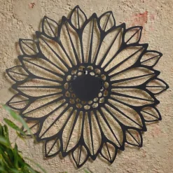 KAEMINGK Luci Per Esterno-Lampada solare da parete in metallo (D37 cm) Girasole e bianco caldo