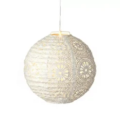 KAEMINGK Luci Per Esterno-Lanterna solare da giardino (H23 cm) Lanterna traforata Bianca