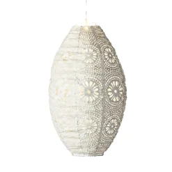 KAEMINGK Luci Per Esterno-Lanterna solare da giardino sospesa (H38 cm) Bianca traforata