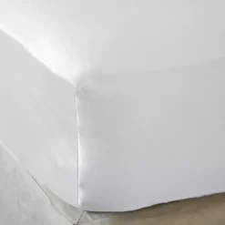 Lenzuola con angoli in raso di bambù (160 x 200 cm) Sienna Bianco