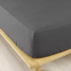 Lenzuolo con angoli flanella di cotone (140 cm) Théa Grigio antracite
