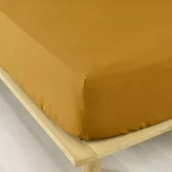 Lenzuolo con angoli flanella di cotone (200 x 200 cm) Nina Giallo ocra