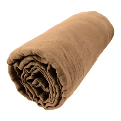 Lenzuolo con angoli garza di cotone (90 x 200 cm) Gaïa Camel