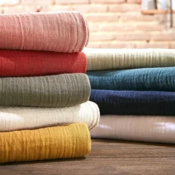 Lenzuolo con angoli garza di cotone (90 x 200 cm) Gaïa Verde rosmarino