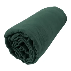 Lenzuolo con angoli garza di cotone (90 x 200 cm) Gaïa Verde abete