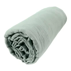 Lenzuolo con angoli garza di cotone (160 x 200 cm) Gaïa Verde eucalipto