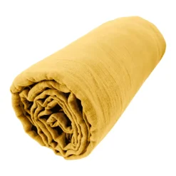 Lenzuolo con angoli garza di cotone (140 x 200 cm) Gaïa Giallo zafferano