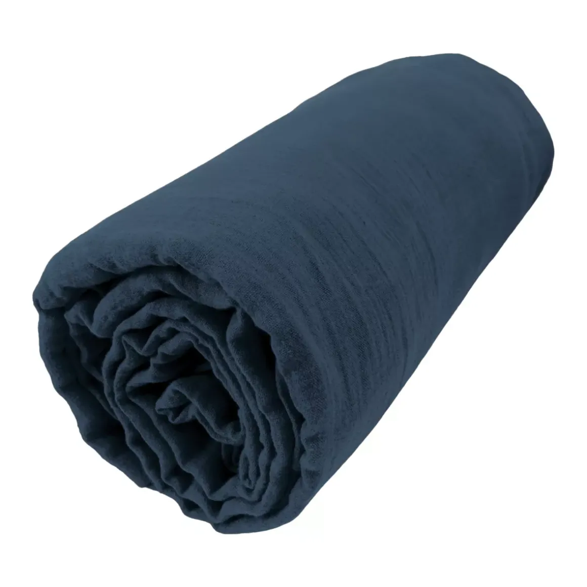 Lenzuolo con angoli garza di cotone (140 cm) Gaïa Blu notte