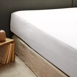 Lenzuolo con angoli garza di cotone (140 x 190 cm) Gaïa Bianco chantilly