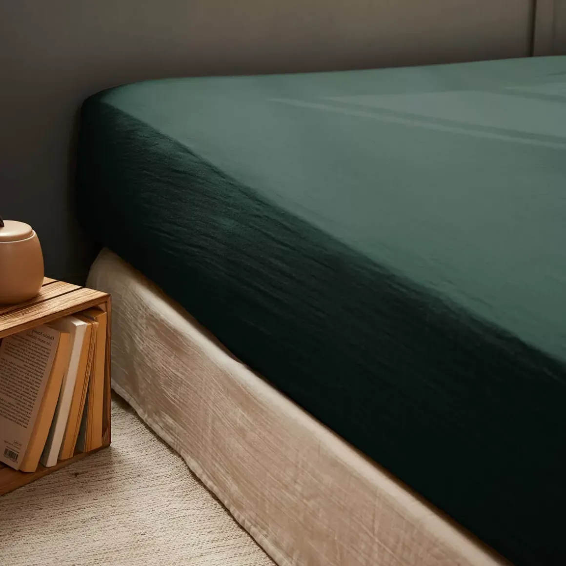 Lenzuolo con angoli garza di cotone(180 x 200 cm) Gaïa Verde Abete