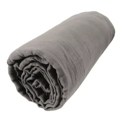 Lenzuolo con angoli garza di cotone (140 x 190 cm) Gaïa Grigio granito
