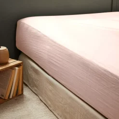 Lenzuolo con angoli garza di cotone (90 x 190 cm) Gaïa Rosa cipria