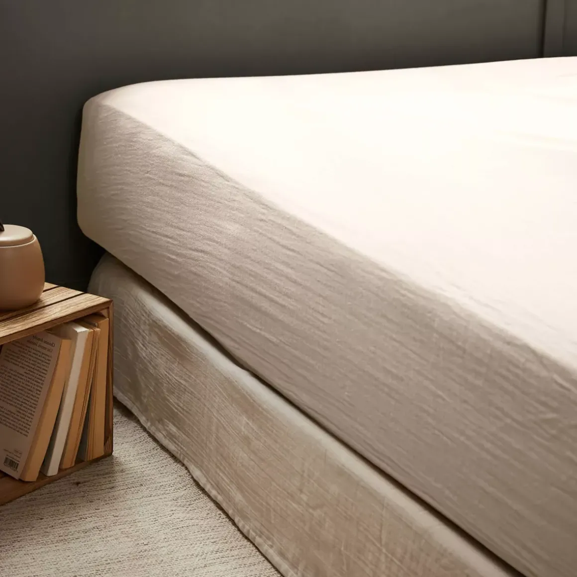 Lenzuolo con angoli garza di cotone (160 x 200 cm) Gaïa Beige pampa