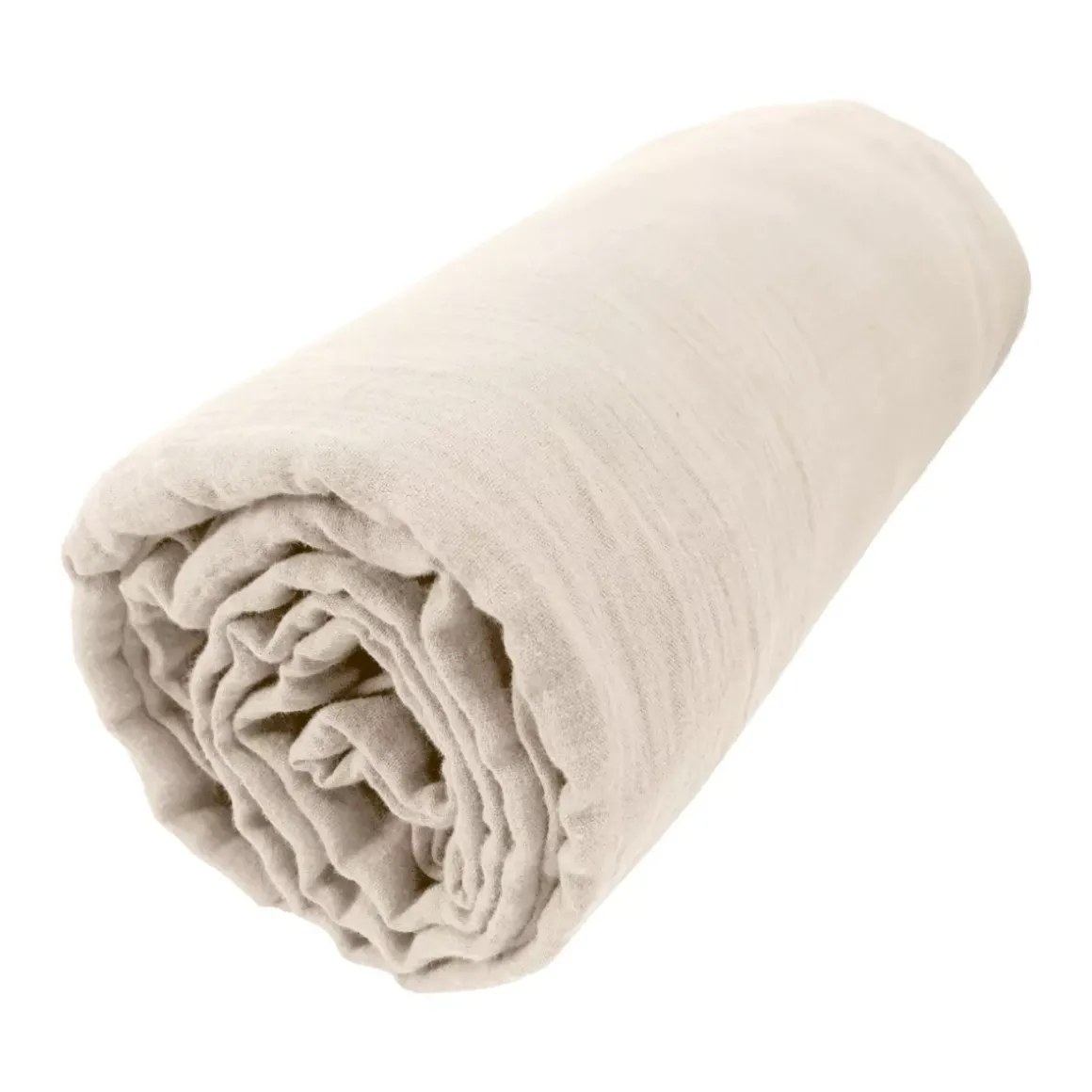 Lenzuolo con angoli garza di cotone (160 x 200 cm) Gaïa Beige pampa